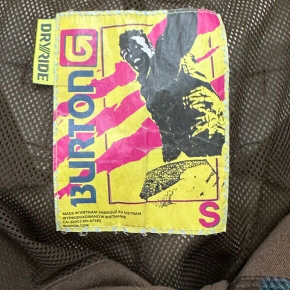 Burton DryRide Poacher Snowbaord Ski Pants Brown Green Checkered Size Small - Picture 7 of 7